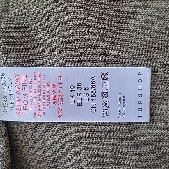 TopShop Olive Green Dress Size 6 - Picture 3 of 3